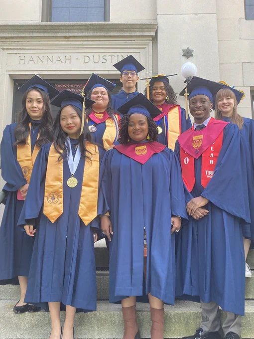 Stephanie Berardi alongside fellow Middlesex Community College graduates at the 2024 commencement