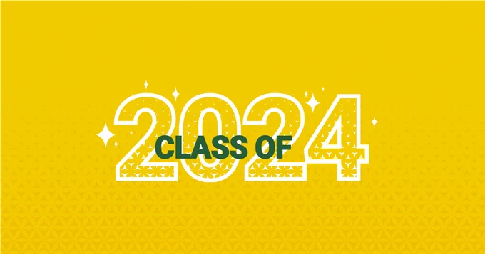 Class of 2024 on a gold background