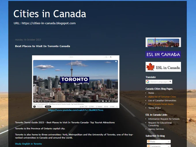 picture of Cities in Canada blog post about toronto