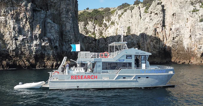 University of Auckland Marine Science vessel Te Kaihōpara in the Hauraki Gulf