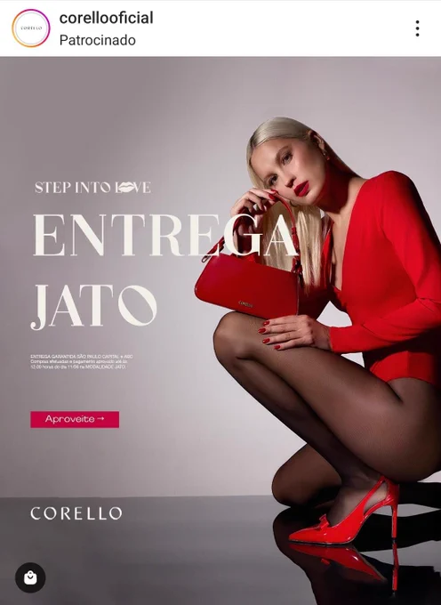 Anúncio da Corello no Instagram

Step into love

Entrega jato