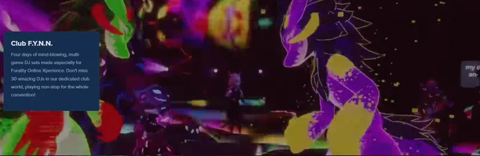 screenshot of furality's website, a still from Morganite's set at Sylva is featured.