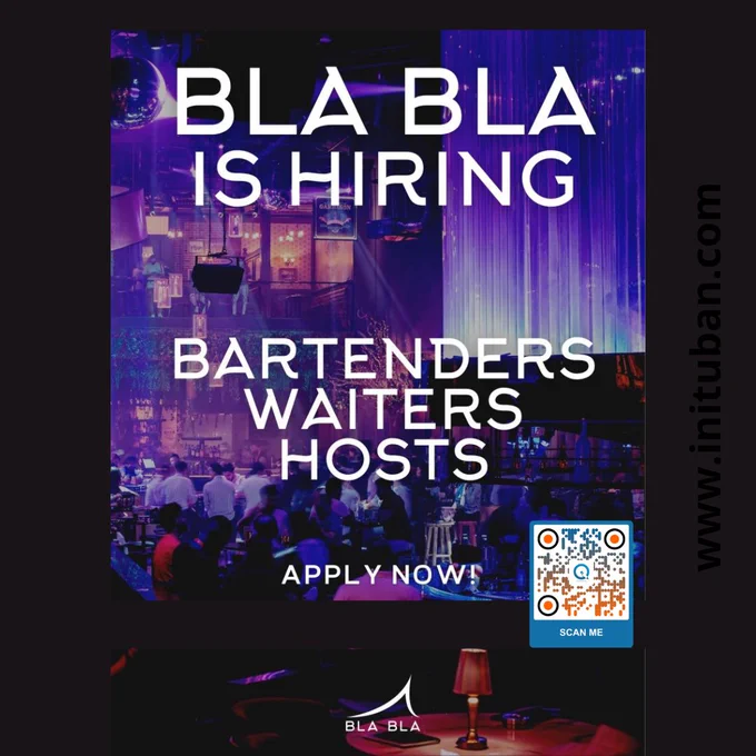 BLA BLA Careers Opportunity

Apply online: https://www.inituban.com/2024/06/bla-bla-dubai.html

• Bartenders
• Waiters
• Hosts

Join WhatsApp Group:
https://bit.ly/JoinWhatsAppGroup-QuickJobs

#QuickJobs #Job
Note: the picture doesn’t coincide the job offer
