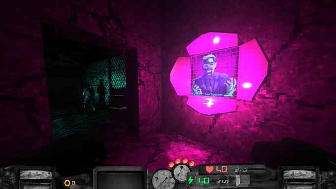 Neon lights in corridor