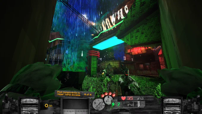 Neon lights in retro city