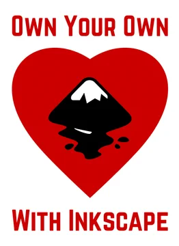 Own your own with Inkscape, Inkscape logo within a heart shape
