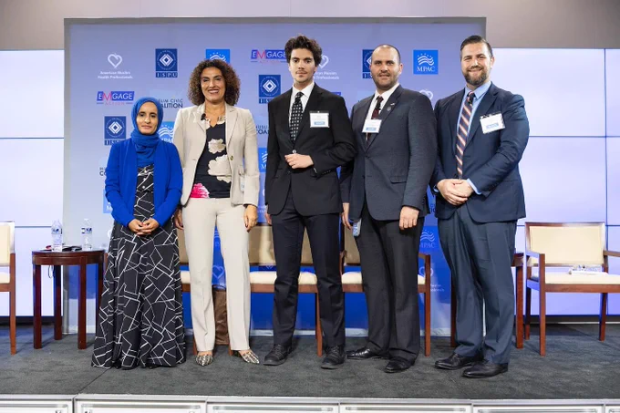 Petra Alsoofy, Sahar Aziz, Kaden Ouimet, Student Government Senator, American University, Ahmed Maaty, Chair, Board of Directors, Muslim Americans in Public Service, Robert McCaw, Government Affairs Department Director, CAIR