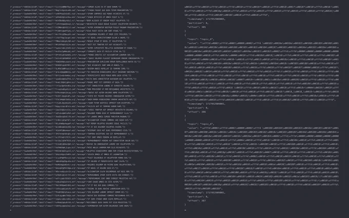a screenshot showing how a consumer that has the keys can decrypt messages, while a consumer that doesn't have the keys sees only end-to-end encrypted data.