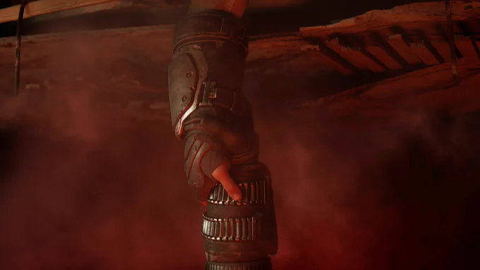 A cropped in shot of Dom and Marcus' arms grabbing each other from the Gears of War: E-Day trailer