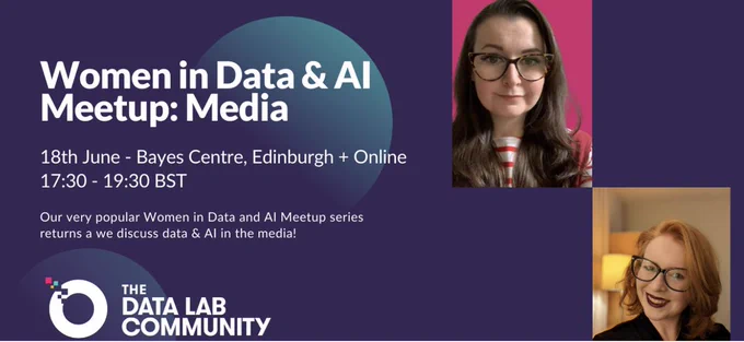 Montage promoting Women in Data & AI Meetup