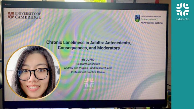 Dr Iris Ji presents her research on loneliness.
