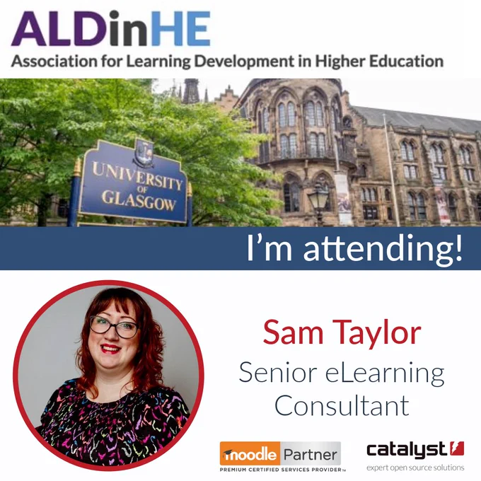 Event flyer - Sam Taylor, Senior eLearning Consultant, attending ALDcon24.