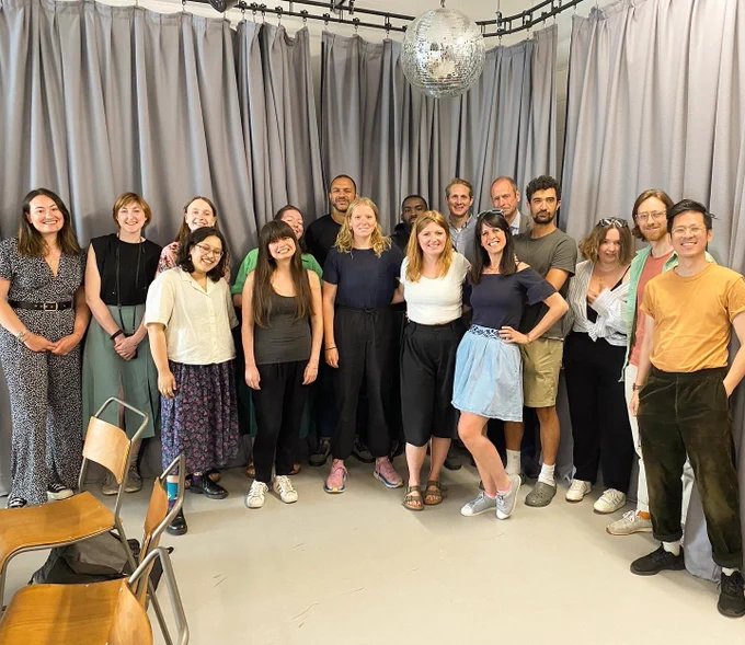 Group photo with creative and co-producing teams for Strategic Love Play.