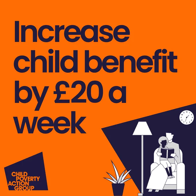 Increase child benefit by £20 a week