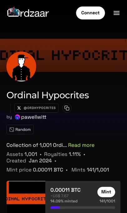 Ordinal Hypocrites mint page