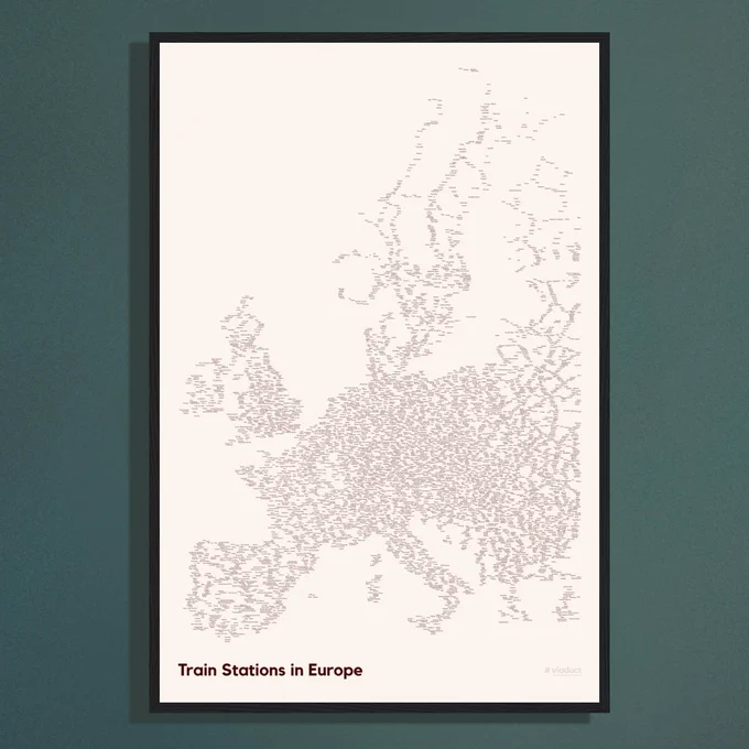 Train Stations in Europe - Station Names - Poster