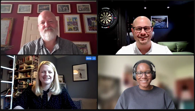 Image of the four recent Chartered members: Tim Chapman, Jon-Paul Gabriele, Erin  Hickey, and Naomi Maria Gloria Smith.
