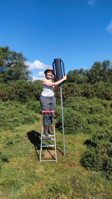 Tara bashing in poles to host audio moths