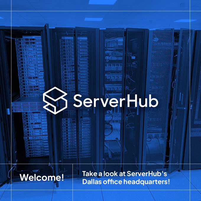 #ServerHub welcomes clients and visitors to its Dallas, Texas office headquarters! A highly productive and enjoyable work environment
that includes a lobby, a main work area, a recreation area, and the server room with its technical team support area.