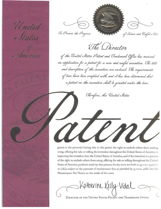 USPTO patent cover