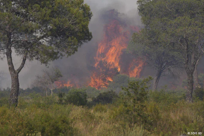 Propagation du feu de Vidauban (Var)