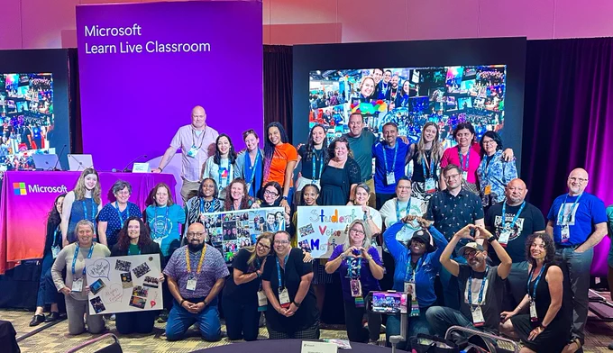 A group of the most amazing and passionate educators grouped together celebrating 12 incredible and world changing years with Flipgrid/Flip. Grouped together on stage at ISTE in the Microsoft Learn Live Classroom.