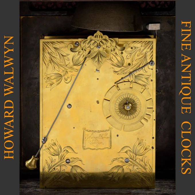 NATHANAEL BARROW - Antique bracket clocks - London~1675. A rare Charles II period  olivewood table clock with its original turntable base by this fine early maker.
