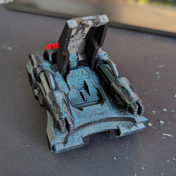 Engager tank from battle for mars, Cockpit open.