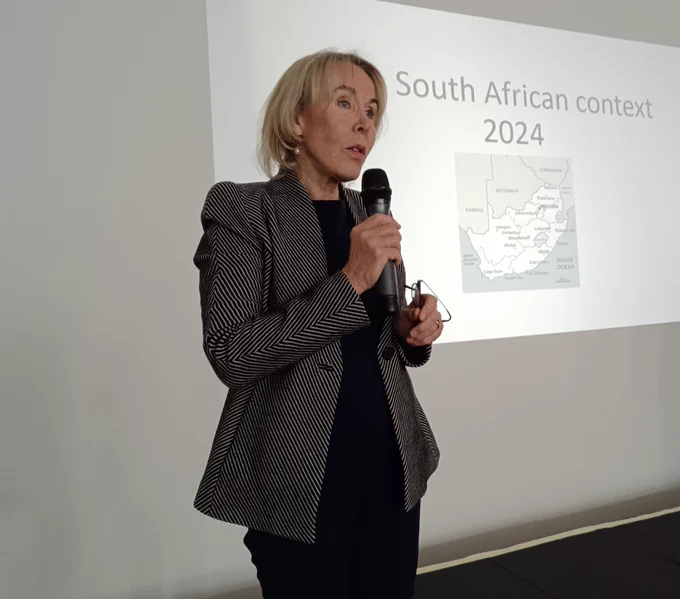 Professor Helen Rees opening the scientific plenary at the Annual SAPRIN Conference in Wits RHI, Hillbrow today, 24 June