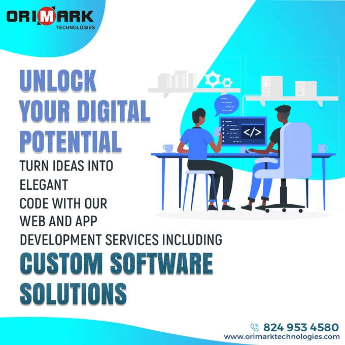 Unlock your digital potential with Orimark Technologies! Turn your ideas into elegant code with our top-notch web and app development services. We specialize in creating custom software solutions tailored to your needs. Whether you're looking to build a robust website or a cutting-edge app, our expert team is here to bring your vision to life. Transform your business today with Orimark Technologies. 

For more details, contact us today at 824 953 4580.

#OrimarkTechnologies #WebDevelopment #AppDevelopment #CustomSoftware #TechInnovation #BusinessTransformation #ElegantCode #ExpertDevelopers #DigitalSolutions #SoftwareSolutions