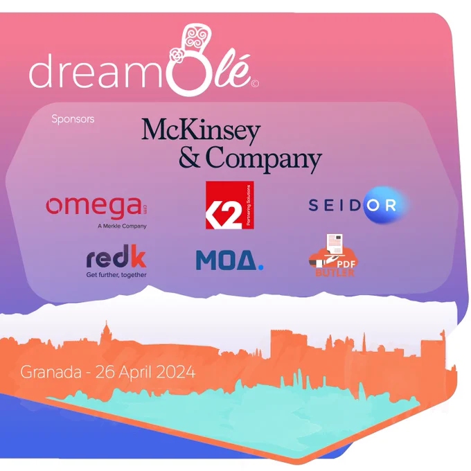Speaker Dinner - Evolf, a Merkle solution
Diamond - McKinsey & Company
Platinum - K2 Partnering Solutions, Omega CRM, A Merkle Company, SEIDOR One
Gold - redk - CRM & CX Transformation, MOA, PDF Butler - Salesforce Document Generation
Coffe & Water - OneMerge