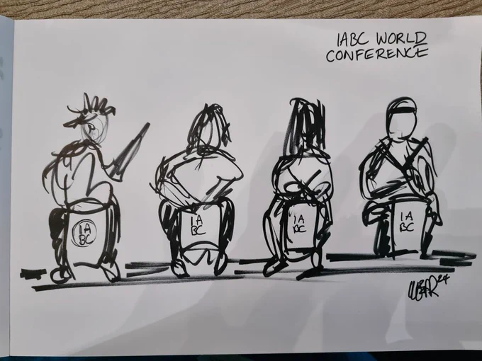 Sketch of four drummers