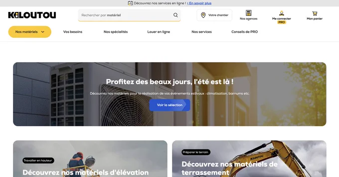 Pour @kiloutou (location de matériel), le ecommerce a ses spécificités