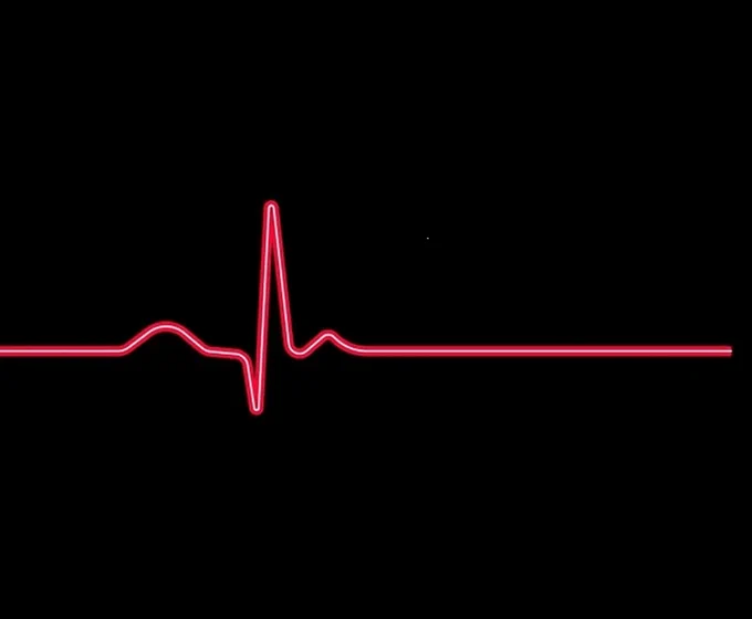 A red heartbeat line pulsating on a black background.