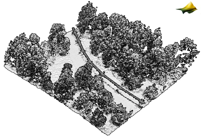 3D point cloud colored by intensity of the Trans-Alaska pipeline. 