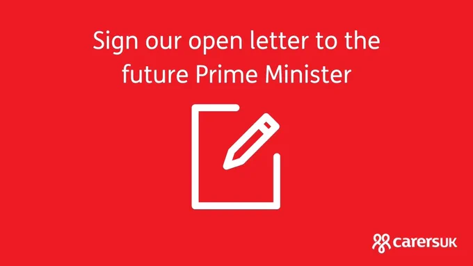 Graphic of paper being signed.
Text reads: Sign our open letter to the future Prime Minister