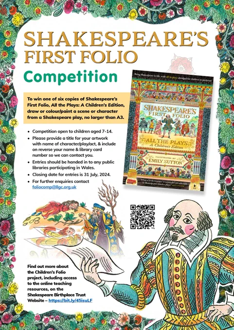 Shakespeare's First Folio Competition poster