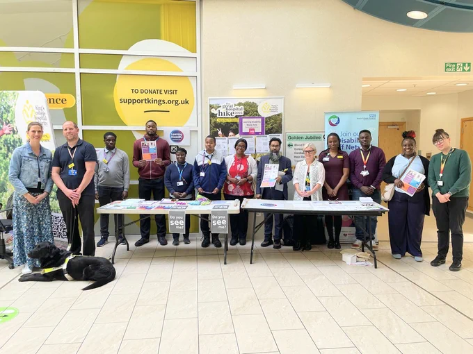 Image marking Learning Disability Awareness Week. It includes staff and DFN Project Search interns at King's College Hospital.