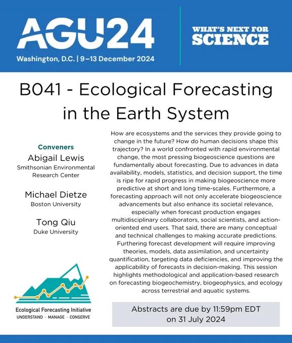 B041 Ecological forecasting in the earth system