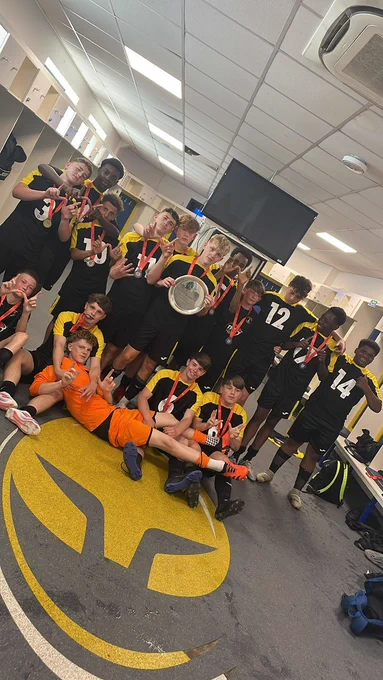 Salford SFA U14 team celebrating