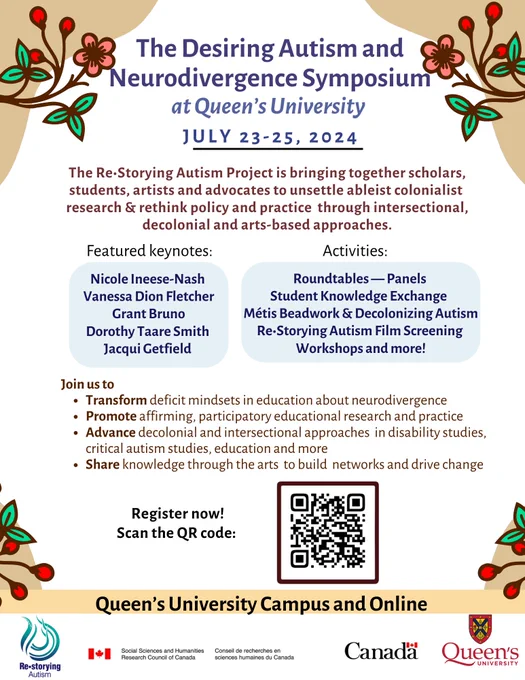 infographic for the Desiring Autism and Neurodivergence in Education: Critical, Creative, and Decolonial Perspectives Symposium 
