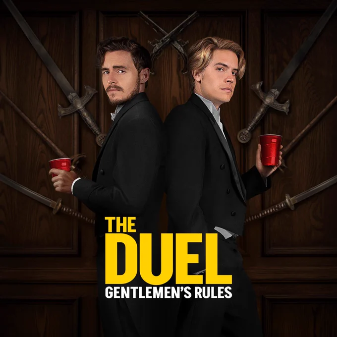 Dylan Sprouse and Callan McAuliffe in The Duel.