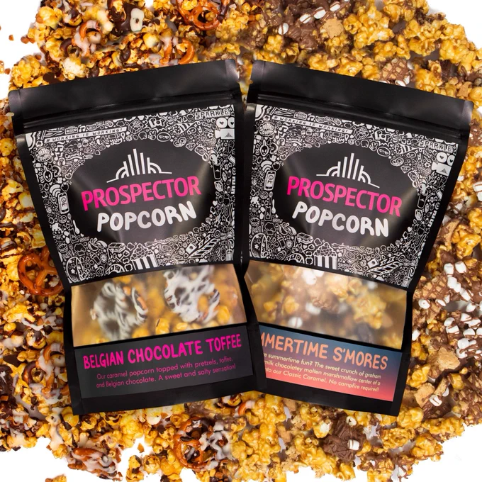 Belgian Chocolate Toffee and Summertime S'mores lay on their popcorn.