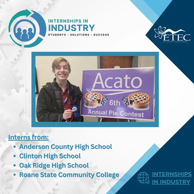 You can bridge the gap between education and industry and make a difference in our future workforce by hosting a student for the Fall semester from @Oak Ridge High School, @Anderson County Schools, @Clinton High School, AND @Roane State Community College. We have students that need work-based-learning placements. Our pilot companies would be happy to talk with you about their experiences hosting the first set of interns for this program. Click here for more information on the I-3 program: https://www.eteconline.org/internships-in-industry/

@Anderson County Chamber of Commerce 
@Oak Ridge Chamber of Commerce 

@Pro2Serv
@MSTEchnology 
@Acato
@Roane state
@Navarro