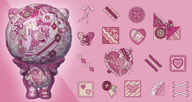 Sticker Series: Pink Patchwork Reverie