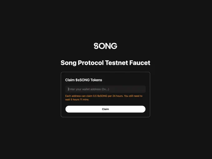 https://testnet-faucet.songprotocol.org/