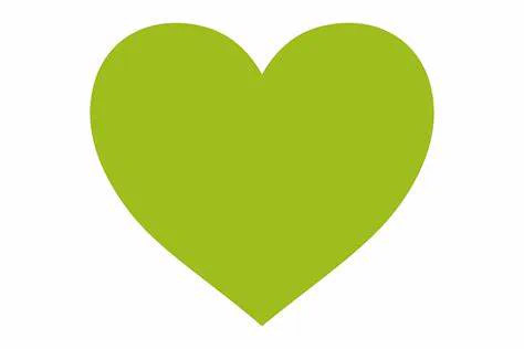 Green heart shape on white background