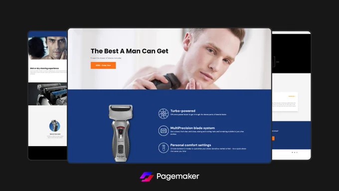 Eshaver - Single Page Landing Page for Shaving Machine| Pagemaker 