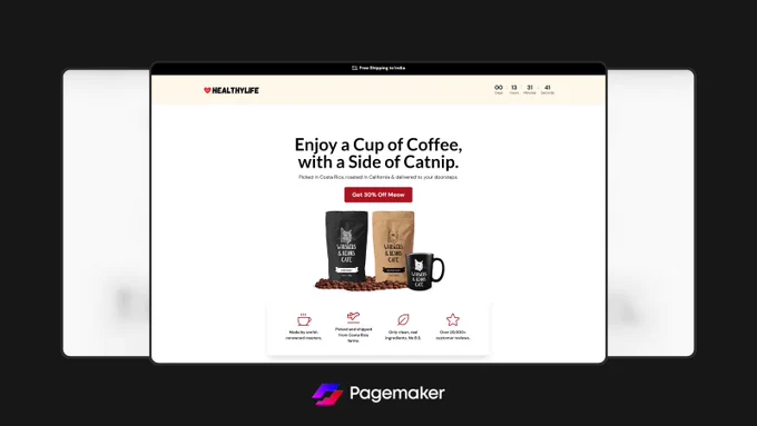 Benjamin - Tailwind CSS Hero Module Design for E-commerce Landing Page by Pagemaker