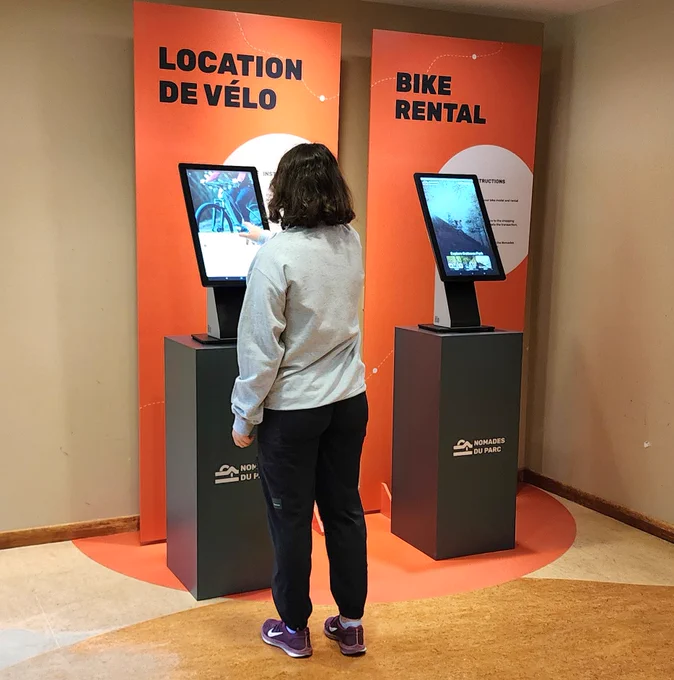 Bike rental kiosk at the Gatineau Park Visitor Centre 